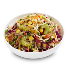 Load image into Gallery viewer, A bowl of corn and coriander slaw salad with a variety of vegetables including cabbage, corn, carrots, and capsicum, dressed with a lime-based dressing.