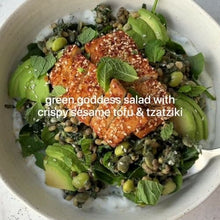 Load image into Gallery viewer, Green Goddess Salad with tofu and tzatziki