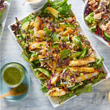Load image into Gallery viewer, Chicken Katsu Leafy Kit served in a white rectangle plate
