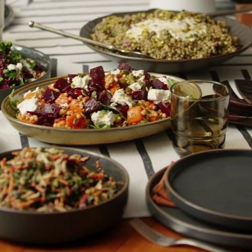A Feast to Remember: Slow-Cooked Lamb w/ Fresh Ready-made Salads