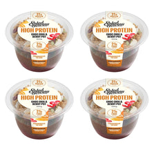 Load image into Gallery viewer, Salad Servers high protein choc chia pot x 4 21g protein, 21g fibre. 4 tubs on white background. 
