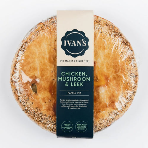 Ivans Pies - Chicken, Mushroom & Leek Family Pie